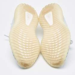 Pre Owned Yeezy x Adidas Blue/White Knit Fabric Boost 350 V2 Cloud White Non-Reflective Sneakers Size 37 1/3