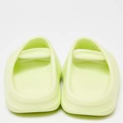 Pre Owned Yeezy x Adidas Glow Green Rubber Slides Size 38