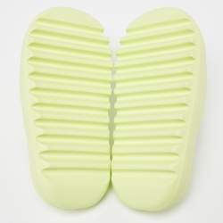 Pre Owned Yeezy x Adidas Glow Green Rubber Slides Size 38