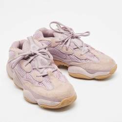 Pre Owned Adidas x Yeezy Purple Mesh and Suede Boost Yeezy 500 Soft vision Sneakers Size 39.5