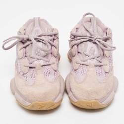Pre Owned Adidas x Yeezy Purple Mesh and Suede Boost Yeezy 500 Soft vision Sneakers Size 39.5