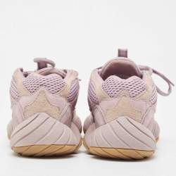 Pre Owned Adidas x Yeezy Purple Mesh and Suede Boost Yeezy 500 Soft vision Sneakers Size 39.5