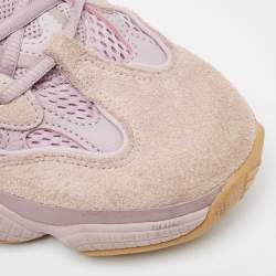 Pre Owned Adidas x Yeezy Purple Mesh and Suede Boost Yeezy 500 Soft vision Sneakers Size 39.5