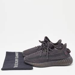 Pre Owned Yeezy x Adidas Black Knit Fabric Boost 350 V2 Static Sneakers Size 36 2/3