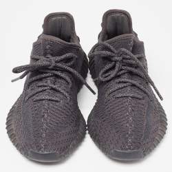 Pre Owned Yeezy x Adidas Black Knit Fabric Boost 350 V2 Static Sneakers Size 36 2/3