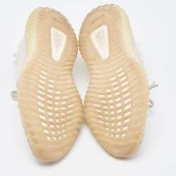 Pre Owned Yeezy x Adidas Grey/White Cotton Knit Boost 350 V2 Static Reflective Sneakers Size 38