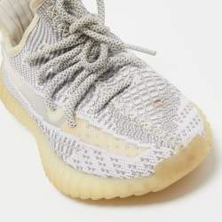 Pre Owned Yeezy x Adidas Grey Knit Fabric Boost 350 V2 Sneakers Size 36 1/3