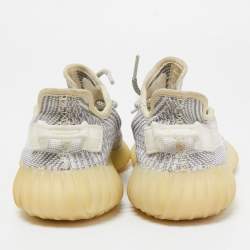 Pre Owned Yeezy x Adidas Grey Knit Fabric Boost 350 V2 Sneakers Size 36 1/3