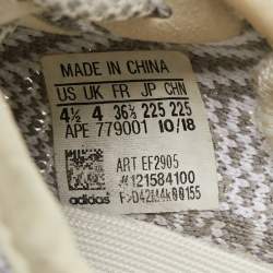 Pre Owned Yeezy x Adidas Grey Knit Fabric Boost 350 V2 Sneakers Size 36 1/3