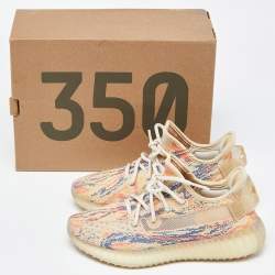 Pre Owned Yeezy x Adidas Multicolor Knit Fabric Boost 350 V2 Mx-Oat Sneakers Size 37 1/3