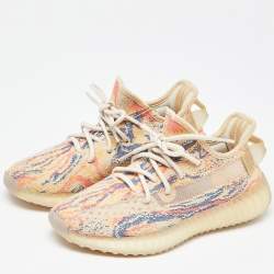 Pre Owned Yeezy x Adidas Multicolor Knit Fabric Boost 350 V2 Mx-Oat Sneakers Size 37 1/3