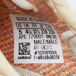 Pre Owned Yeezy x Adidas Multicolor Knit Fabric Boost 350 V2 Mx-Oat Sneakers Size 37 1/3