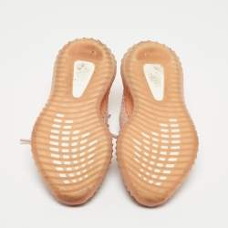 Pre Owned Yeezy x Adidas Orange Knit Fabric Boost 350 V2 Clay Sneakers Size 38