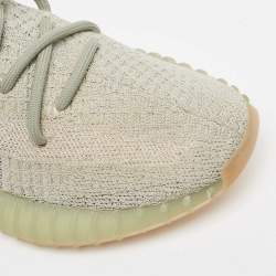Pre Owned Yeezy x Adidas Grey Knit Fabric Boost 350 V2 Sneakers Size 37 1/3