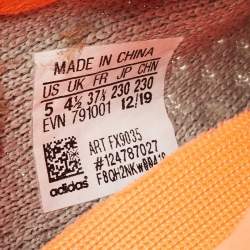 Pre Owned Yeezy x Adidas Grey Knit Fabric Boost 350 V2 Sneakers Size 37 1/3