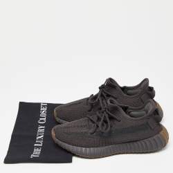 Pre Owned Yeezy x Adidas Black Knit Fabric Boost 350 V2 Cinder Sneakers Size 38 2/3