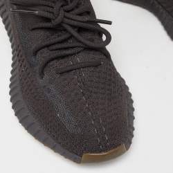 Pre Owned Yeezy x Adidas Black Knit Fabric Boost 350 V2 Cinder Sneakers Size 38 2/3