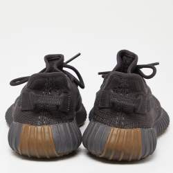 Pre Owned Yeezy x Adidas Black Knit Fabric Boost 350 V2 Cinder Sneakers Size 38 2/3