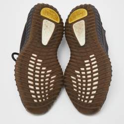 Pre Owned Yeezy x Adidas Black Knit Fabric Boost 350 V2 Cinder Sneakers Size 38 2/3