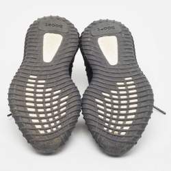 Pre Owned Yeezy x Adidas Black Knit Fabric Boost 350 V2 -Static-Black-Reflective Sneakers Size 38