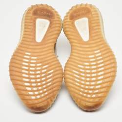 Pre Owned Yeezy x Adidas Grey Knit Fabric Boost 350 V2 Sesame Sneakers Size 38