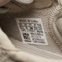 Pre Owned Yeezy x Adidas Grey Knit Fabric Boost 350 V2 Sesame Sneakers Size 38