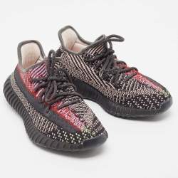 Pre Owned Yeezy x Adidas Multicolor Knit Fabric Boost 350 V2 Yecheil (Non-Reflective) Sneakers Size 38