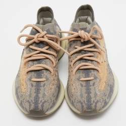 Pre Owned Yeezy x Adidas Grey/Beige Knit Fabric Boost 380 Mist Sneakers Size 38
