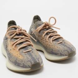Pre Owned Yeezy x Adidas Grey/Beige Knit Fabric Boost 380 Mist Sneakers Size 38