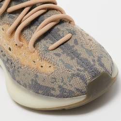 Pre Owned Yeezy x Adidas Grey/Beige Knit Fabric Boost 380 Mist Sneakers Size 38