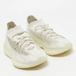 Yeezy x Adidas White Knit Fabric Boost 380 Calcite-Glow Sneakers Size 39 1/3
