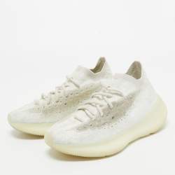 Yeezy x Adidas White Knit Fabric Boost 380 Calcite-Glow Sneakers Size 39 1/3