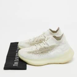 Yeezy x Adidas White Knit Fabric Boost 380 Calcite-Glow Sneakers Size 39 1/3