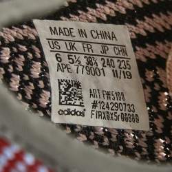 Pre Owned Yeezy x Adidas Black Knit Fabric Boost 350 V2 Yecheil Non-Reflective Sneakers Size 38 2/3