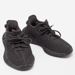 Yeezy x Adidas Black Knit Fabric Boost 350 V2 Black (Non Reflective) Sneakers Size 38