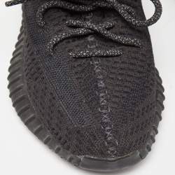 Yeezy x Adidas Black Knit Fabric Boost 350 V2 Black (Non Reflective) Sneakers Size 38