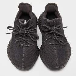 Yeezy x Adidas Black Knit Fabric Boost 350 V2 Black (Non Reflective) Sneakers Size 38