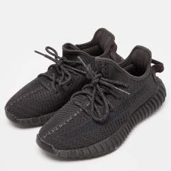 Yeezy x Adidas Black Knit Fabric Boost 350 V2 Black (Non Reflective) Sneakers Size 38