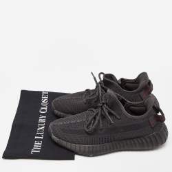 Yeezy x Adidas Black Knit Fabric Boost 350 V2 Black (Non Reflective) Sneakers Size 38