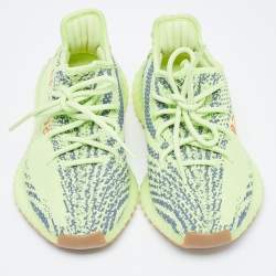 Yeezy x Adidas Green Knit Fabric Boost 350 V2 Frozen Yellow Sneakers Size 36