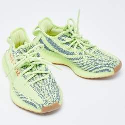 Yeezy x Adidas Green Knit Fabric Boost 350 V2 Frozen Yellow Sneakers Size 36