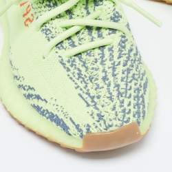 Yeezy x Adidas Green Knit Fabric Boost 350 V2 Frozen Yellow Sneakers Size 36