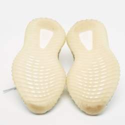 Pre Owned Yeezy x Adidas Blue/White Knit Fabric Boost 350 V2 Cloud-White Sneakers Size 36