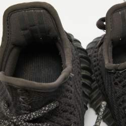 Pre Owned Yeezy x Adidas Black Knit Fabric Boost 350 V2 Black Sneakers Size 37 1/3