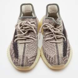 Pre Owned Yeezy x Adidas Brown Knit Fabric Boost 350 V2 Zyon Sneakers Size 38