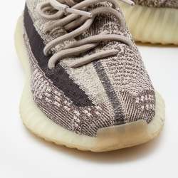 Pre Owned Yeezy x Adidas Brown Knit Fabric Boost 350 V2 Zyon Sneakers Size 38