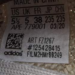 Pre Owned Yeezy x Adidas Brown Knit Fabric Boost 350 V2 Zyon Sneakers Size 38