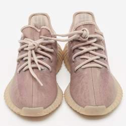 Pre Owned Yeezy x Adidas Brown Mesh Boost 350 V2 Mono Mist Sneakers Size 38