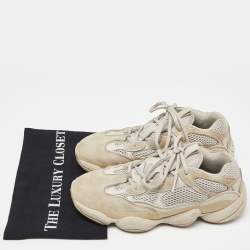 Pre Owned Yeezy x Adidas Grey/White Suede and Mesh Yeezy 500 blush Sneakers Size 39 1/3