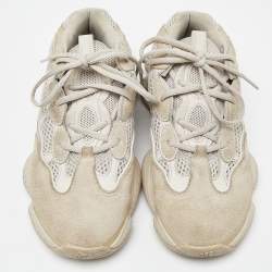 Pre Owned Yeezy x Adidas Grey/White Suede and Mesh Yeezy 500 blush Sneakers Size 39 1/3